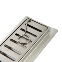 Трап ZEIN engr, c флaнцeм свободного вращ 360&deg;, 7*90 см, d=40/50 мм, нерж сталь, сатин