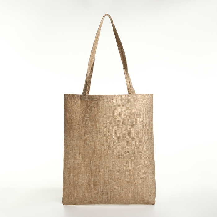 Шопер без застёжки, из текстиля, цвет бежевый