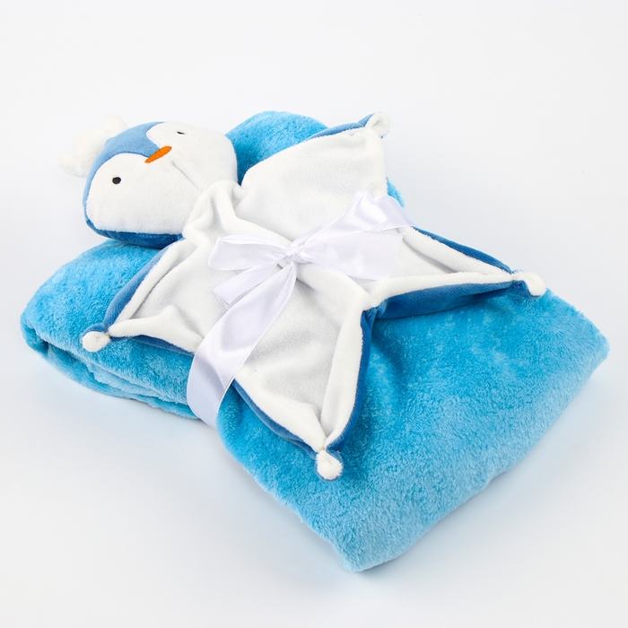 Набор подарочный: Комфортер 27 см + плед 71х125 см, &laquo;Пингвин&raquo;