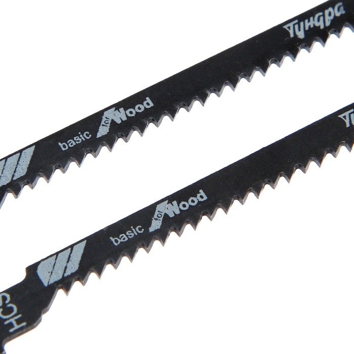 Пилки для лобзиков ТУНДРА, по дереву, фигурный рез, HCS, 50/75 х 2 мм, 2 шт.