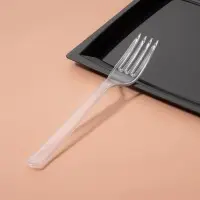 Вилка пластиковая одноразовая Не ЗАБЫЛИ! &laquo;Премиум&raquo;, 18 см, прозрачная, набор 6 шт./уп.