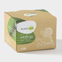 Набор для специй на деревянной подставке BellaTenero &laquo;Черепаха и улитка&raquo;, 2 предмета: солонка 25 мл, перечница 30 мл, цвет белый