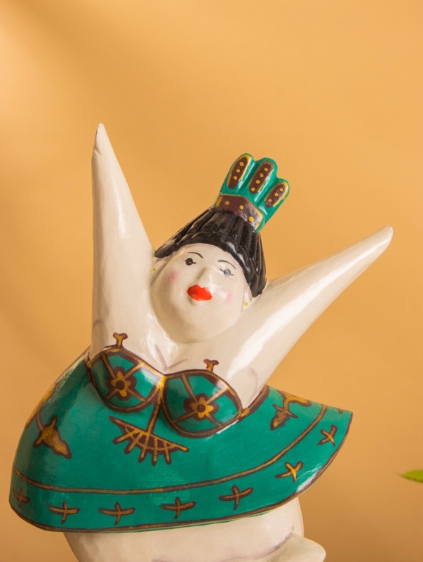 Фигурка на подставке "Балерина" дерево, цв. зелёный, 14х8х25 см