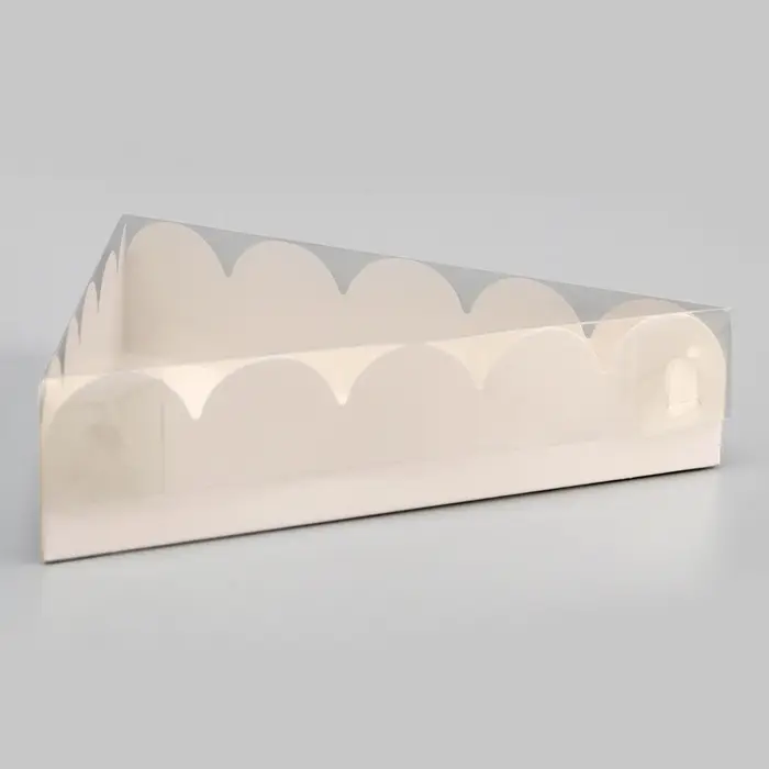 Коробка для печенья, белая, треугольная 18&times;18&times;4 см