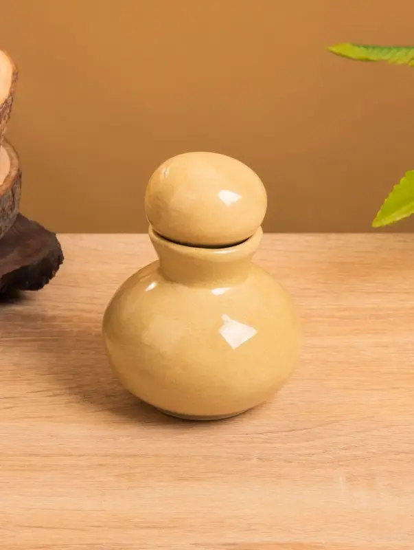 Сосуд для масла, 8.5&times;8.5&times;11 см, керамика, бежевый