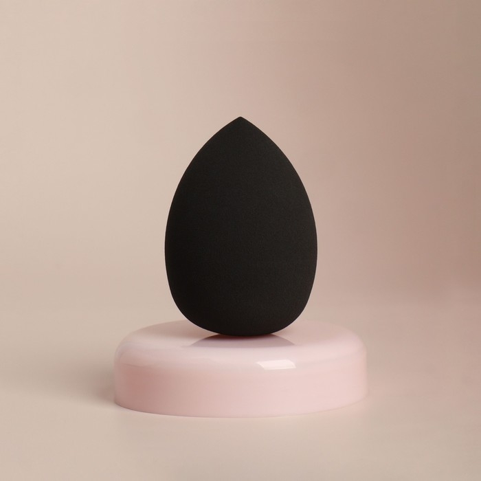 Спонж для макияжа &laquo;Капля&raquo;, 6 &times; 4 см, увеличивается при намокании, в футляре, цвет чёрный