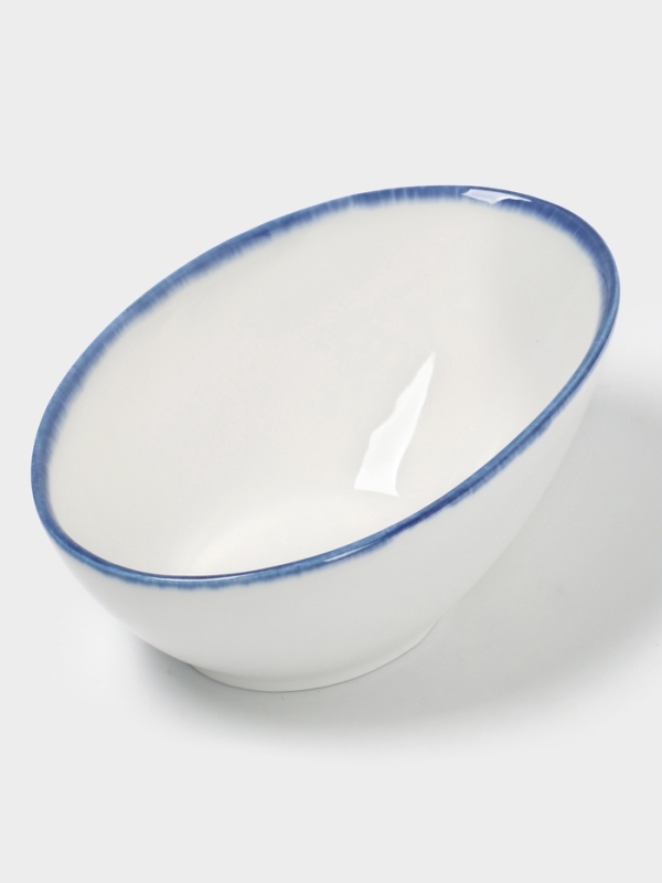 Салатник овальный "Blue Lagoon" Magistro 18см, 18,1х14,2, цвет белый, синий