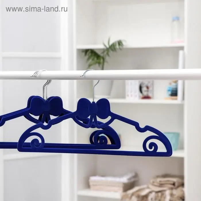 Плечики для одежды &laquo;Бант&raquo;, размер 44-46, флокированное покрытие, цвет МИКС