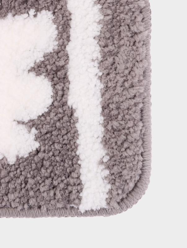 Коврик Доляна Daisies, 40&times;60 см, микрофибра, серый