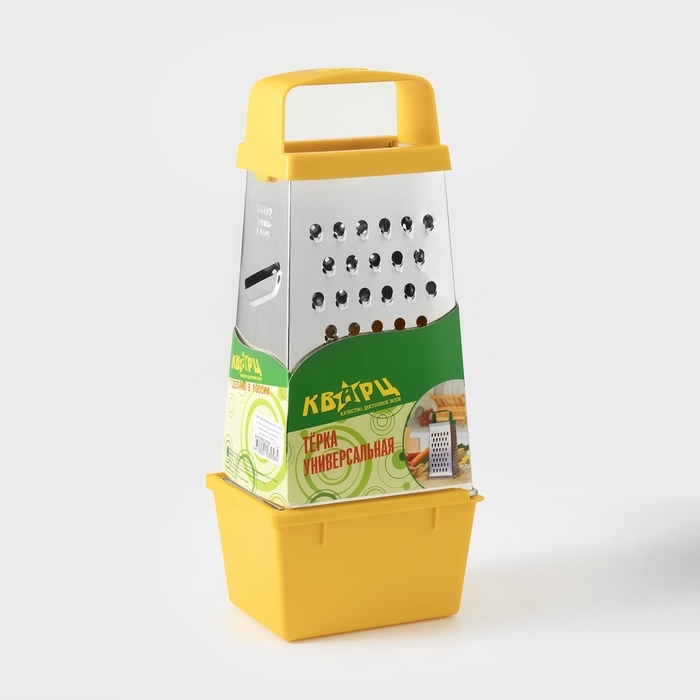 Тёрка Доляна &laquo;Универсал&raquo;, 4 грани, контейнер 450 мл, 27&times;12&times;0,9 см, цвет МИКС