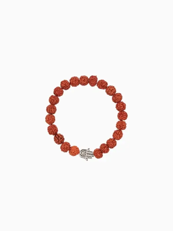 Браслет "Хамса" рудракша, длина 18 см