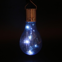 Садовый светильник на солнечной батарее &laquo;Лампочка&raquo;, 8&times;14&times;8 см, 5 LED, свечение белое