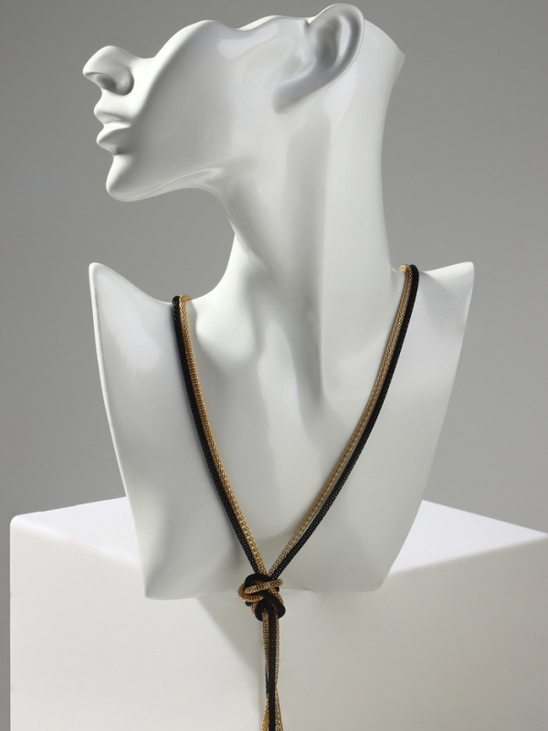 Бусы 2 нити &laquo;Трансформер&raquo; (несколько способов носки), цвет чёрно-золотой, 118 см