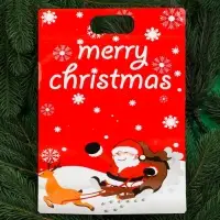 Пакет подарочный, "С новым годом!", с zip-lock застежкой, 20х30+4,5 см.