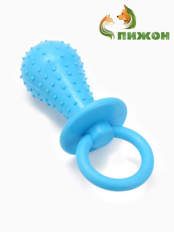 Игрушка жевательная "Пустышка для малышки", TPR, 14,5 см, голубая