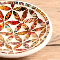 Тарелка декоративная, 21.5&times;21.5&times;5 см, керамика