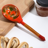 Ложка деревянная &laquo;Хохлома&raquo;, полубаская, хохлома, микс