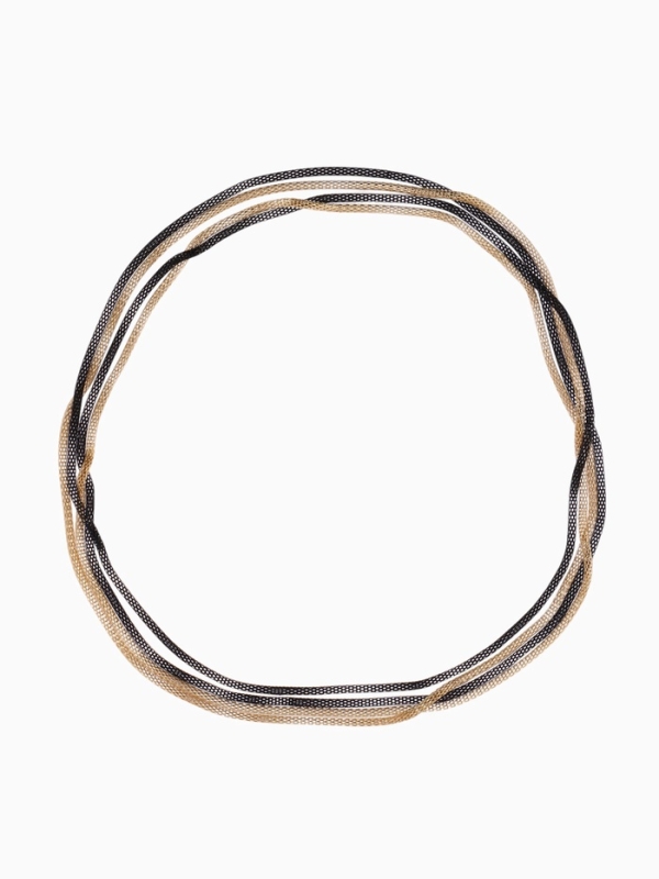 Бусы 2 нити &laquo;Трансформер&raquo; (несколько способов носки), цвет чёрно-золотой, 118 см