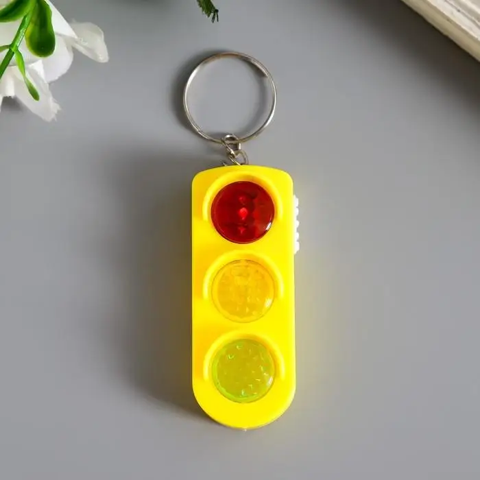 Фонарик брелок для ключей на кольце &laquo;Светофор&raquo;, МИКС