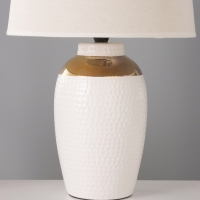 Настольная лампа "Бабл" 1х15Вт Е14 белый/золото 28х28х44см