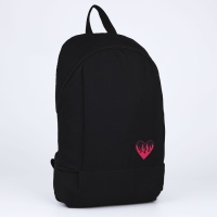 Рюкзак школьный текстильный &laquo;Сердце&raquo;, 46х30х10 см, вертикальный карман, цвет чёрный