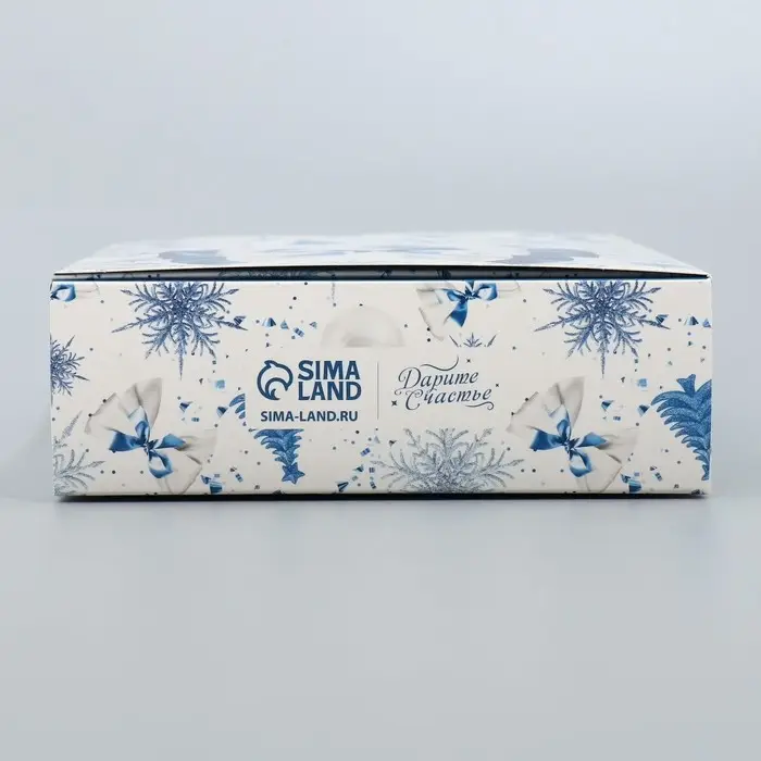 Коробка подарочная новогодняя складная &laquo;Новогодний бант&raquo;, 21х 15 х 5 см