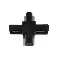Коннектор для шинопровода Volpe, Q122, G41, Х-образный, однофазный, чёрный