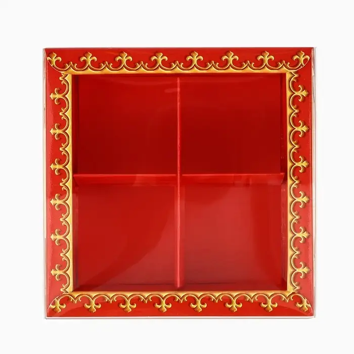 Коробка под 4 конфеты с ячейками &laquo;С Новым годом!&raquo;, 10 х 10 х 3 см