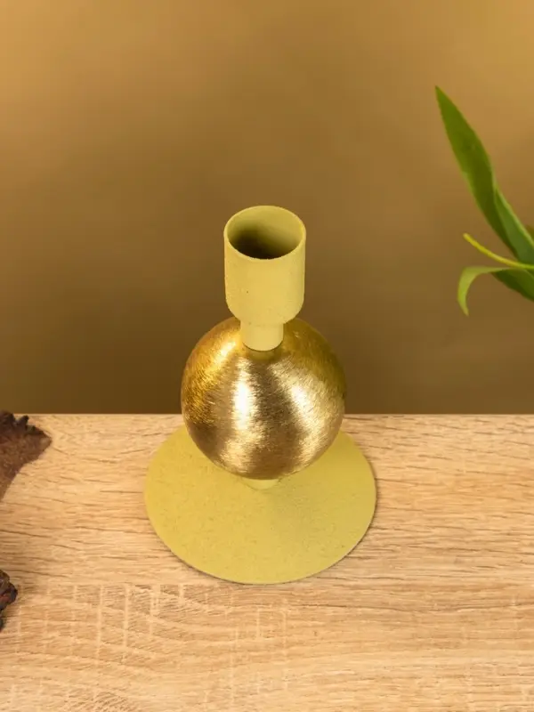 Подсвечник на 1 свечу текстурный "Олива" с 1 сферой 7,5х7,5х11,5 см