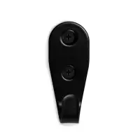 Крючок мебельный ТУНДРА TKO017, однорожковый, черный, 10 шт.