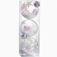 Украшение елочное, Снежок 3 шт., d 8 см