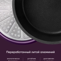 Ковш кухонный 1,5л сотейник с крышкой антипригарный литой