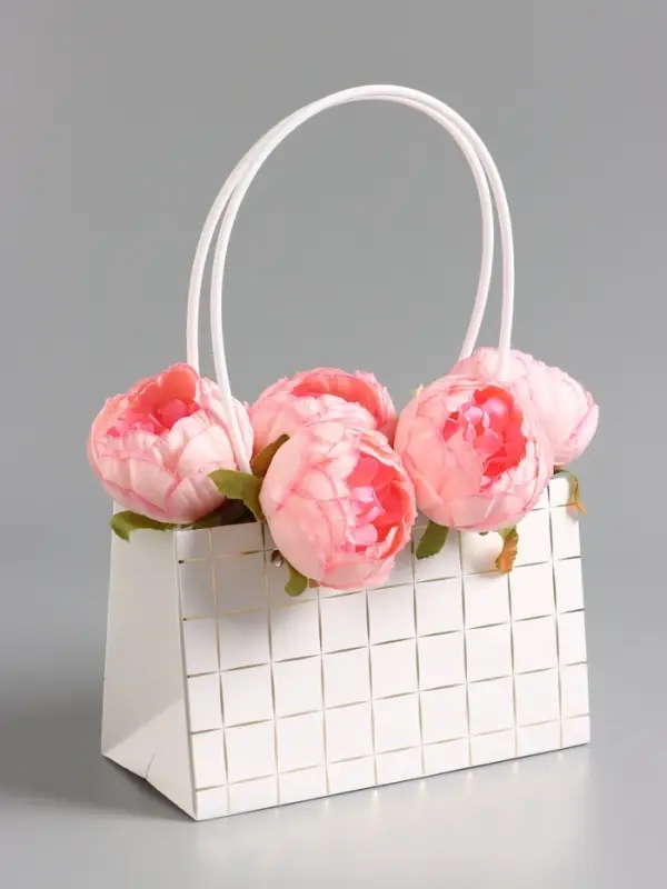 Сумка для цветов влагостойкая, белая, 22x10.5x13.5&plusmn;5% см