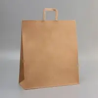 Пакет бумажный крафт 90 г/м&sup2;, плоская ручка, 40&times;15&times;45 см