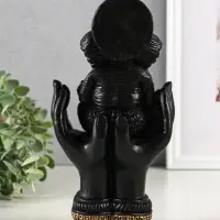 Фигура гипс "Ганеш в руках", высота 22 см, черный