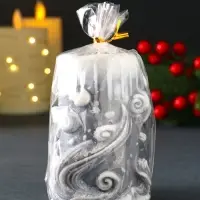 Свеча новогодняя столбик "Волшебство" серый