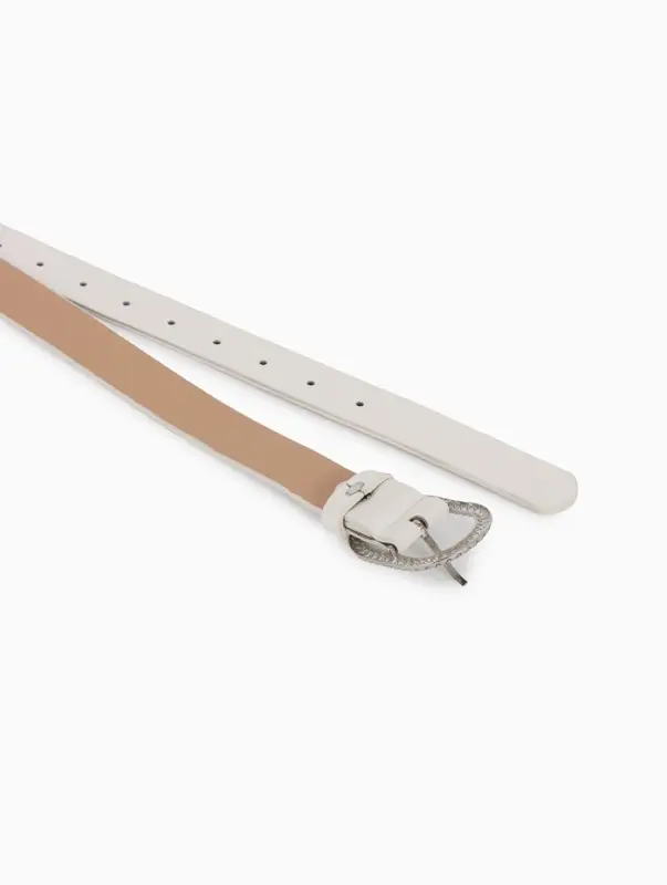 Ремень жен 05-01-02-01, Июнь2511, 2,9*0,3*110 см, винт, пряж металл, 1 прокол, белый
