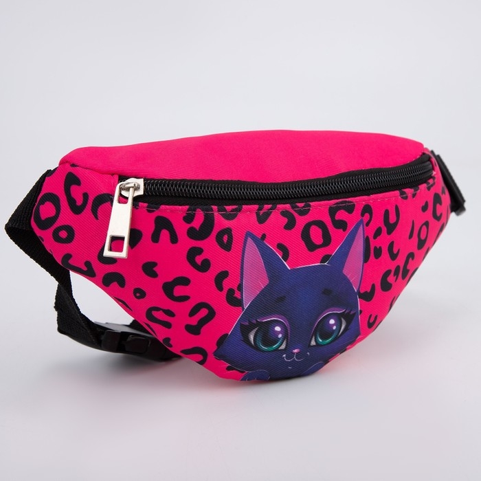 Сумка детская для девочки поясная &laquo;Котик&raquo; 20 см х 10 см х 6 см