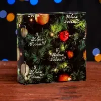 Подарочная коробка сборная с окном &laquo;Счастливого Рождества&raquo;, 11.5&times;11.5&times;3 см