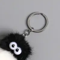 Пушистик на кольце "Лохматый чудик" чёрно-белый 17х4,5х4,5 см