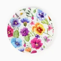 Тарелка одноразовая бумажная &laquo;Полевые цветы&raquo;, 17 см, 6 шт