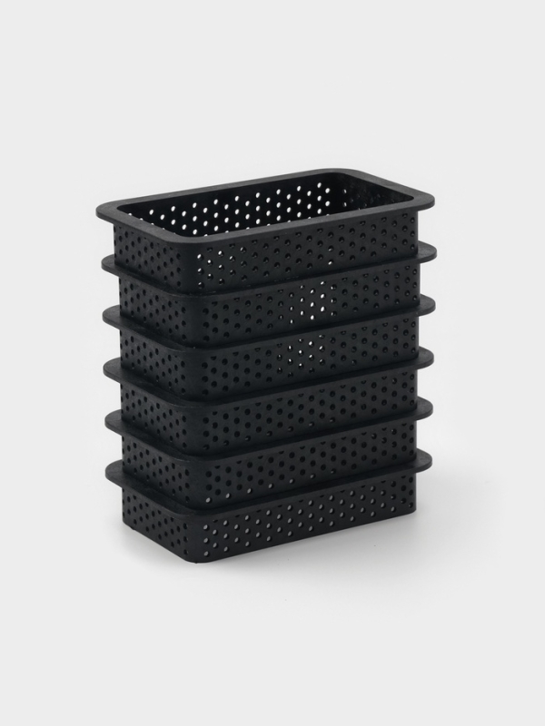 Формы для выпечки перфорированные Доляна &laquo;Прямоугольник&raquo;, набор 6 шт, пластик, 10&times;5,5&times;2 см, чёрные