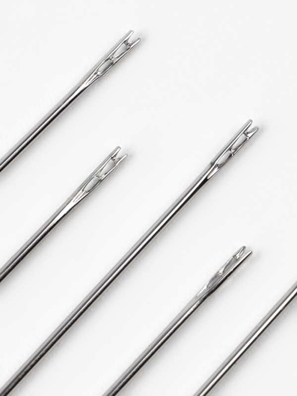 Игла швейная самовдеваемая 37мм*0,75/40мм*0,77/42мм*0,8 ( наб 5шт) сталь TR