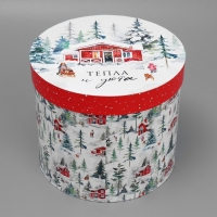 Коробка подарочная круглая &laquo;Тепла и уюта&raquo;,17.5 х 20 см, Новый год