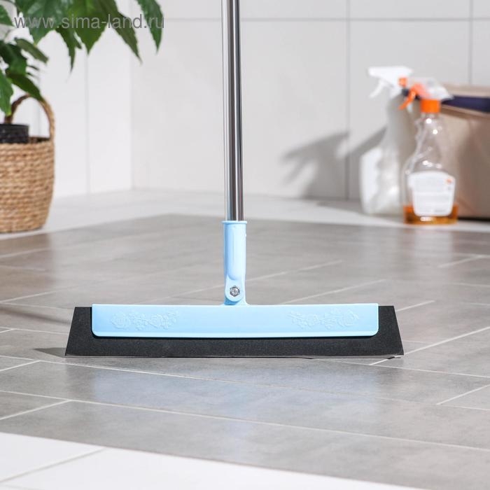 Водосгон для пола Доляна, черенок из нержавеющей стали 90 см, рабочая часть 34&times;2,5 см