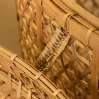 Корзина плетёная "Баскет" бамбук 27х27х37 см, светлая