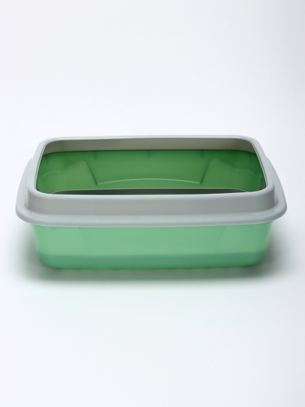 Туалет с бортом с сеткой,  45х34х15 см, серый/оливковый