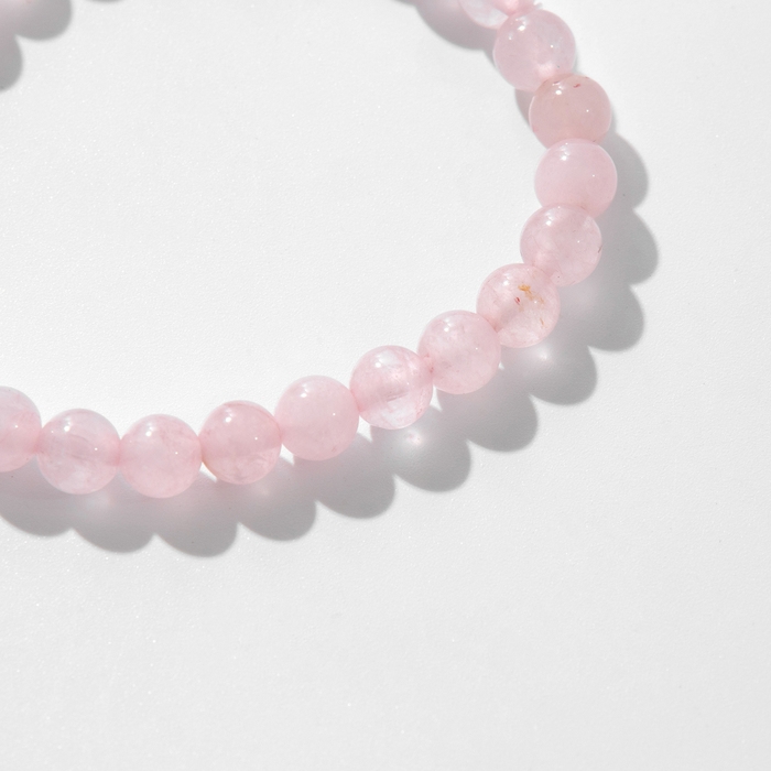 Набор браслетов 2 шт. шар №6 &laquo;Кварц розовый и Аквамарин&raquo;