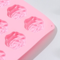 Форма для кондитерских украшений Доляна &laquo;Розочки&raquo;, силикон, 20,7&times;14,3&times;1,3 см, 12 ячеек, цвет МИКС