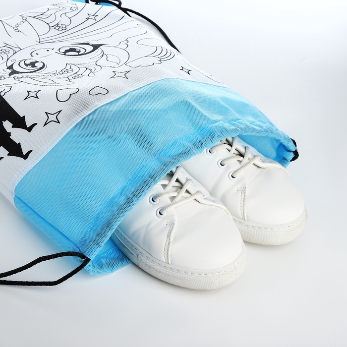 Мешок для обуви под раскраску &laquo;Пони&raquo; 34х40 см, спанбонд